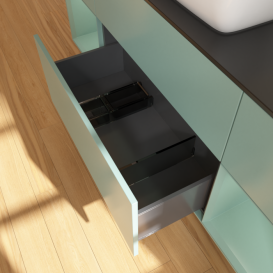 Тумба под раковину Villeroy & Boch Finion 160х50,1 см с подсветкой МДФ оливковый матовый лак/стекло черное матовое G862GMGM