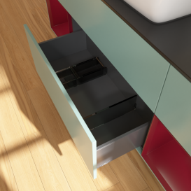 Тумба під раковину Villeroy & Boch Finion 160х50,1 см МДФ оливковий матовий лак/скло чорне матове G862HBGM