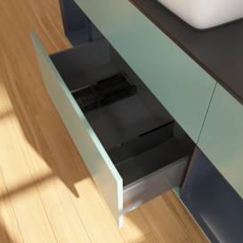 Тумба под раковину Villeroy & Boch Finion 160х50,1 см с подсветкой МДФ оливковый матовый лак/стекло черное матовое G862HGGM