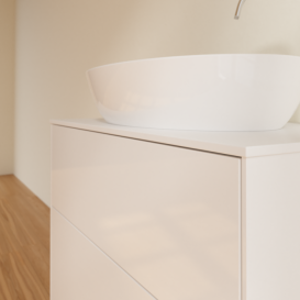 Тумба под раковину Villeroy & Boch Finion 80х50,1 см МДФ глянцевый белый лак/стекло белое матовое F87100GF