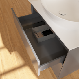 Тумба под раковину Villeroy & Boch Finion 80х50,1 см МДФ антрацит матовый лак/стекло белое матовое F87100GK