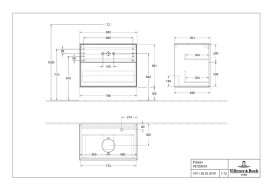 Тумба под раковину Villeroy & Boch Finion 80х50,1 см МДФ антрацит матовый лак/стекло белое матовое F87100GK