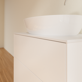 Тумба під раковину Villeroy & Boch Finion 80х50,1 см МДФ білий матовий лак/скло біле матове F87100MT