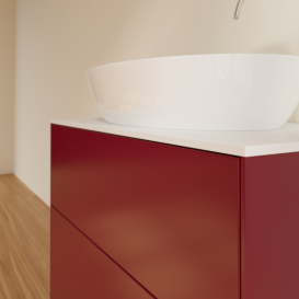 Тумба под раковину Villeroy & Boch Finion 80х50,1 см с подсветкой МДФ пион матовый лак/стекло белое матовое G87100HB