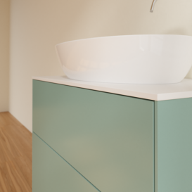 Тумба под раковину Villeroy & Boch Finion 80х50,1 см с подсветкой МДФ оливковый матовый лак/стекло белое матовое G87100GM