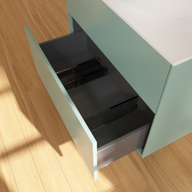 Тумба под раковину Villeroy & Boch Finion 80х50,1 см с подсветкой МДФ оливковый матовый лак/стекло белое матовое G87100GM