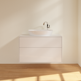 Тумба под раковину Villeroy & Boch Finion 100х50,1 см МДФ глянцевый белый лак/стекло белое матовое F88100GF