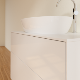 Тумба под раковину Villeroy & Boch Finion 100х50,1 см МДФ глянцевый белый лак/стекло белое матовое F88100GF