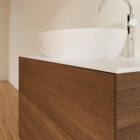 Тумба под раковину Villeroy & Boch Finion 100х50,1 см МДФ шпон грецкого ореха/стекло белое матовое F88100GN