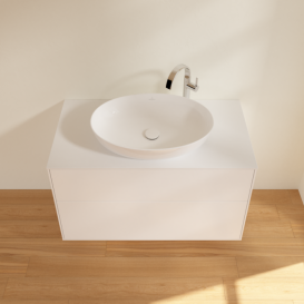 Тумба под раковину Villeroy & Boch Finion 100х50,1 см МДФ белый матовый лак/стекло белое матовое F88100MT