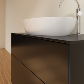 Тумба под раковину Villeroy & Boch Finion 100х50,1 см МДФ черный матовый лак/стекло черное матовое F88200PD