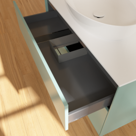 Тумба под раковину Villeroy & Boch Finion 100х50,1 см МДФ оливковый матовый лак/стекло белое матовое F88100GM