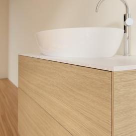 Тумба под раковину Villeroy & Boch Finion 100х50,1 см МДФ шпон дуба/стекло белое матовое F88100PC