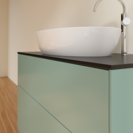 Тумба под раковину Villeroy & Boch Finion 100х50,1 см МДФ оливковый матовый лак/стекло черное матовое F88200GM