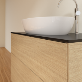 Тумба под раковину Villeroy & Boch Finion 100х50,1 см МДФ шпон дуба/стекло черное матовое F88200PC