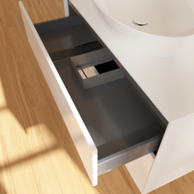 Тумба під раковину Villeroy & Boch Finion 100х50,1 см з підсвіткою МДФ білий глянцевий лак/скло біле матове G88100GF