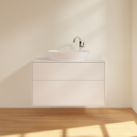 Тумба под раковину Villeroy & Boch Finion 100х50,1 см с подсветкой МДФ белый матовый лак/стекло белое матовое G88100MT