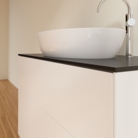 Тумба под раковину Villeroy & Boch Finion 100х50,1 см с подсветкой МДФ белый матовый лак/стекло черное матовое G88200MT