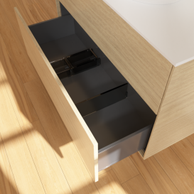 Тумба под раковину Villeroy & Boch Finion 100х50,1 см с подсветкой МДФ шпон дуба/стекло белое матовое G88100PC