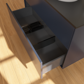 Тумба под раковину Villeroy & Boch Finion 100х50,1 см с подсветкой МДФ темно-синий матовый лак/стекло черное матовое G88200HG