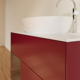 Тумба под раковину Villeroy & Boch Finion 100х50,1 см с подсветкой МДФ пион матовый лак/стекло белое матовое F891GNHB