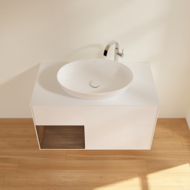 Тумба под раковину Villeroy & Boch Finion 100х50,1 см с подсветкой МДФ белый матовый лак/стекло белое матовое F891GNMT