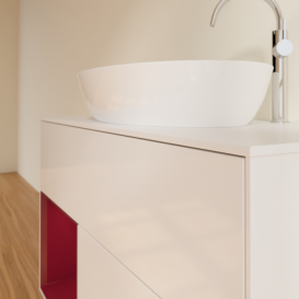 Тумба под раковину Villeroy & Boch Finion 100х50,1 см с подсветкой МДФ глянцевый белый лак/стекло белое матовое F891HBGF