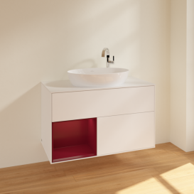 Тумба под раковину Villeroy & Boch Finion 100х50,1 см с подсветкой МДФ белый матовый лак/стекло белое матовое F891HBMT