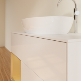 Тумба під раковину Villeroy & Boch Finion 100х50,1 см з підсвіткою МДФ білий глянцевий лак/скло біле матове F891HFGF