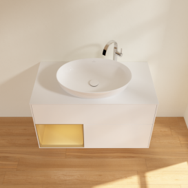 Тумба под раковину Villeroy & Boch Finion 100х50,1 см с подсветкой МДФ белый матовый лак/стекло белое матовое F891HFMT