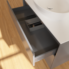 Тумба под раковину Villeroy & Boch Finion 100х50,1 см с подсветкой МДФ антрацит матовый лак/стекло белое матовое F891PDGK