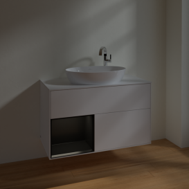 Тумба под раковину Villeroy & Boch Finion 100х50,1 см с подсветкой МДФ белый матовый лак/стекло белое матовое F891PDMT