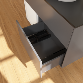 Тумба под раковину Villeroy & Boch Finion 100х50,1 см с подсветкой МДФ антрацит матовый лак/стекло черное матовое F892GFGK