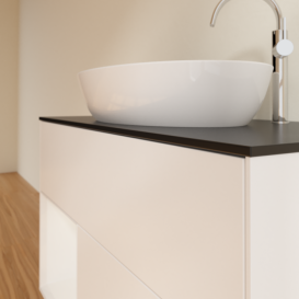 Тумба под раковину Villeroy & Boch Finion 100х50,1 см с подсветкой МДФ белый матовый лак/стекло черное матовое F892GFMT