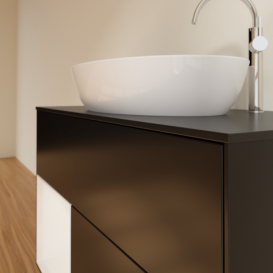 Тумба под раковину Villeroy & Boch Finion 100х50,1 см с подсветкой МДФ черный матовый лак/стекло черное матовое F892GFPD