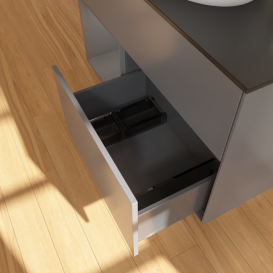 Тумба під раковину Villeroy & Boch Finion 100х50,1 см із підсвічуванням МДФ антрацит матовий лак/скло чорне матове F892GKGK