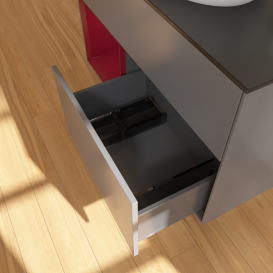 Тумба под раковину Villeroy & Boch Finion 100х50,1 см с подсветкой МДФ антрацит матовый лак/стекло черное матовое F892HBGK