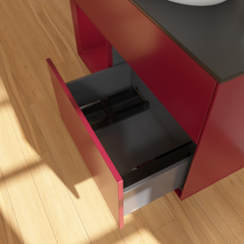 Тумба под раковину Villeroy & Boch Finion 100х50,1 см с подсветкой МДФ пион матовый лак/стекло черное матовое F892HBHB