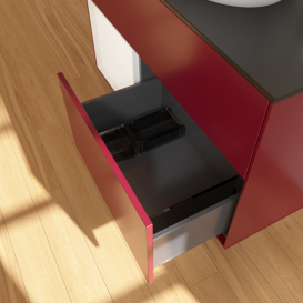 Тумба под раковину Villeroy & Boch Finion 100х50,1 см с подсветкой МДФ пион матовый лак/стекло черное матовое F892MTHB