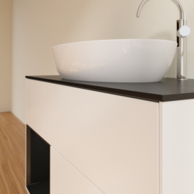 Тумба под раковину Villeroy & Boch Finion 100х50,1 см с подсветкой МДФ белый матовый лак/стекло черное матовое F892PDMT