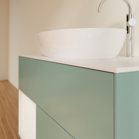 Тумба под раковину Villeroy & Boch Finion 100х50,1 см с подсветкой МДФ оливковый матовый лак/стекло белое матовое F891GFGM