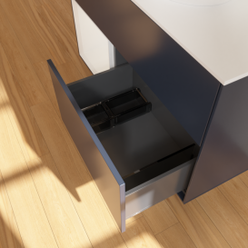 Тумба под раковину Villeroy & Boch Finion 100х50,1 см с подсветкой МДФ темно-синий матовый лак/стекло белое матовое F891GFHG