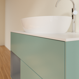 Тумба под раковину Villeroy & Boch Finion 100х50,1 см с подсветкой МДФ оливковый матовый лак/стекло белое матовое F891GKGM