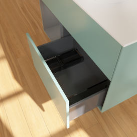 Тумба под раковину Villeroy & Boch Finion 100х50,1 см с подсветкой МДФ оливковый матовый лак/стекло белое матовое F891GKGM