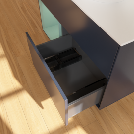 Тумба под раковину Villeroy & Boch Finion 100х50,1 см с подсветкой МДФ темно-синий матовый лак/стекло белое матовое F891GMHG