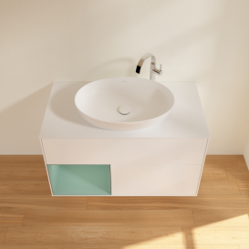 Тумба под раковину Villeroy & Boch Finion 100х50,1 см с подсветкой МДФ белый матовый лак/стекло белое матовое F891GMMT