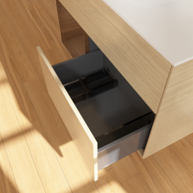 Тумба под раковину Villeroy & Boch Finion 100х50,1 см с подсветкой МДФ шпон дуба/стекло белое матовое F891GNPC