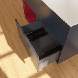 Тумба под раковину Villeroy & Boch Finion 100х50,1 см с подсветкой МДФ темно-синий матовый лак/стекло белое матовое F891HBHG