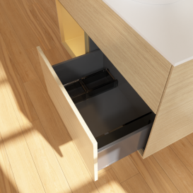 Тумба під раковину Villeroy & Boch Finion 100х50,1 см із підсвічуванням МДФ шпон дуба/скло біле матове F891HFPC