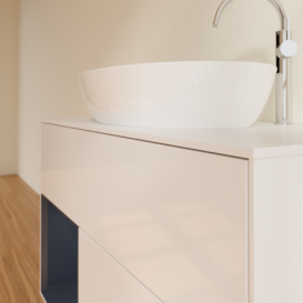 Тумба под раковину Villeroy & Boch Finion 100х50,1 см с подсветкой МДФ глянцевый белый лак/стекло белое матовое F891HGGF